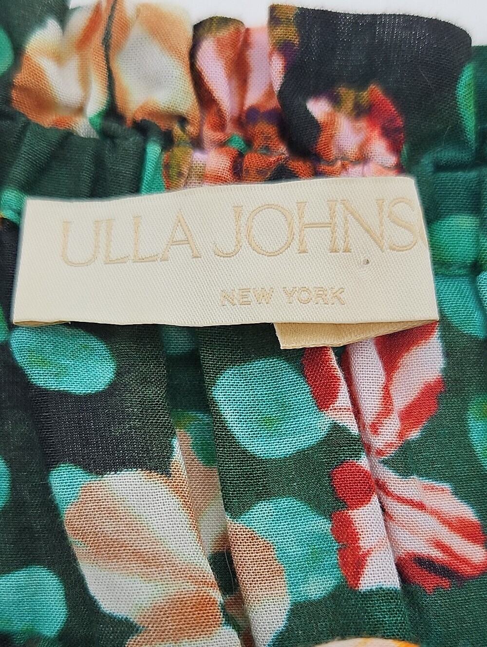 Ulla Johnson Green Floral Off Shoulder Coverup/ Mini Summer Dress Size Large - Picture 6 of 7